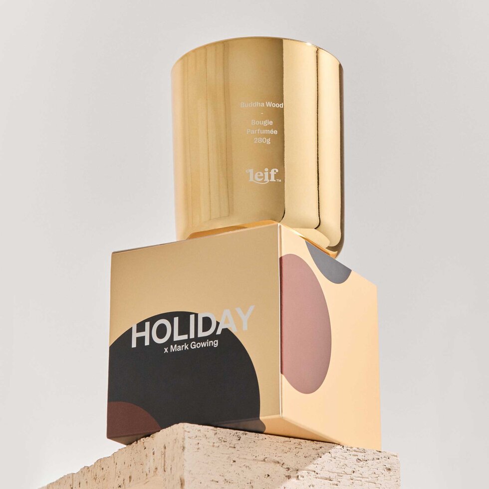 Leif Buddha Wood Gold Candle Limited Edition